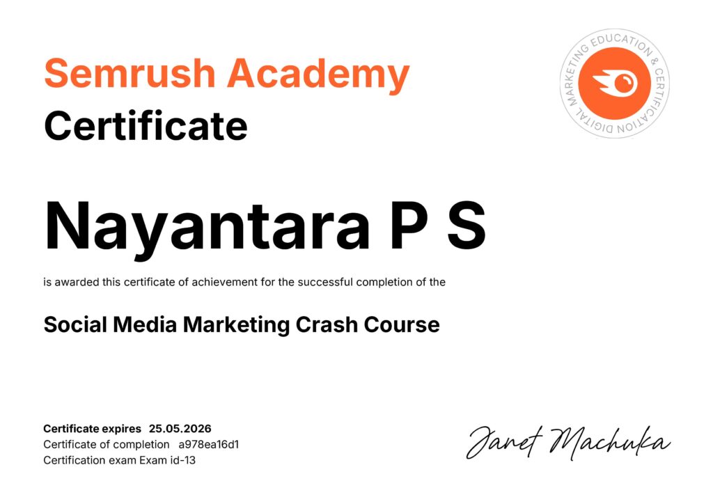 semrush certificate